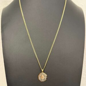 Gold Round Virgen necklace