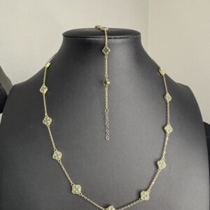 Chain Clover Set 10K Green Size 18 Weight 10.18g