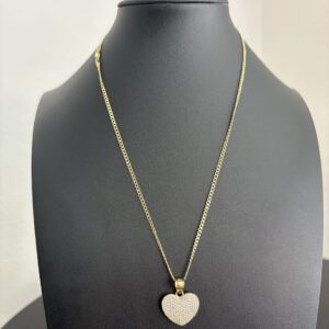 Gold heart necklace or cuban chain