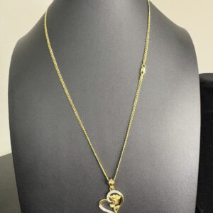 Gold Heart and Rose necklace