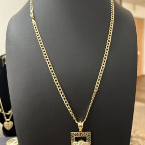 Chain Corte Brillo Martillado 10K Size 22