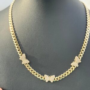 Chain Butterfly necklace Size 18 14k
